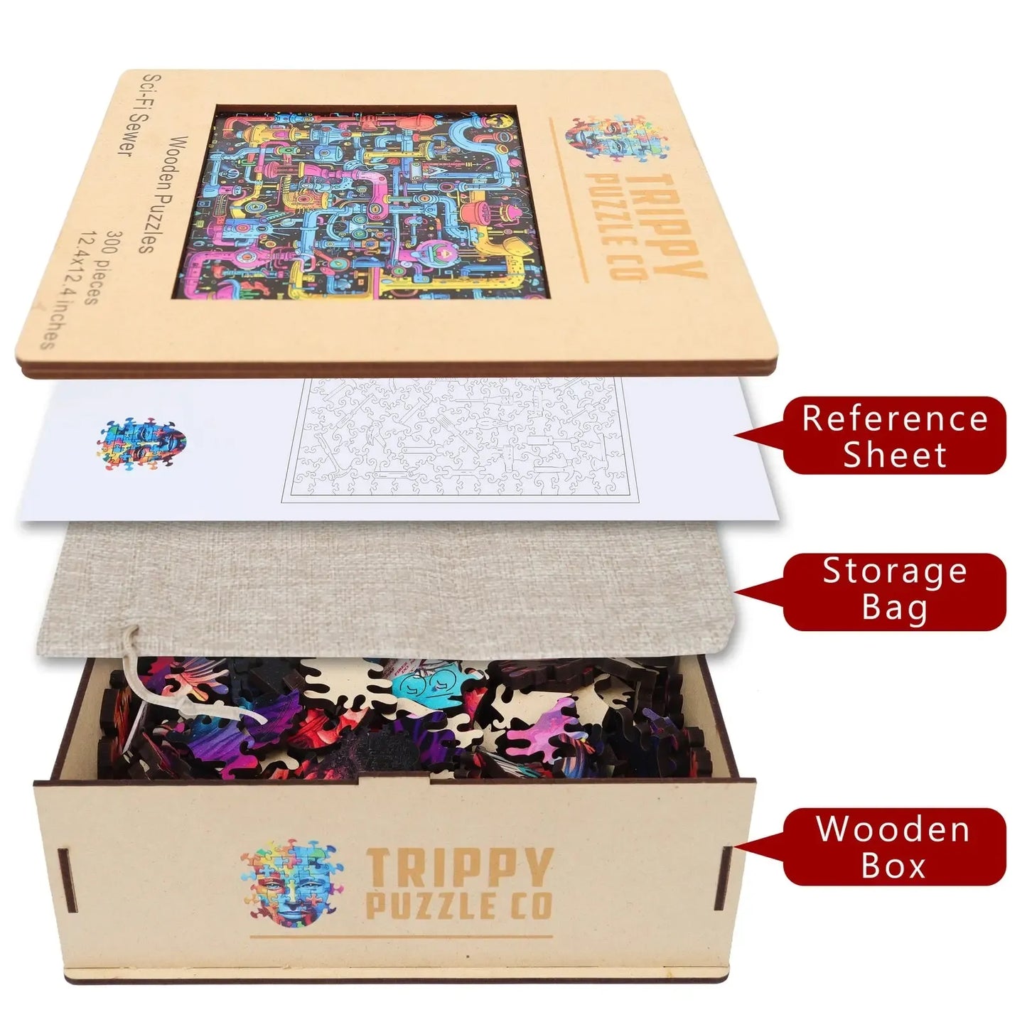 Sci-Fi Sewer 300 Piece Wooden Jigsaw Puzzle Trippy