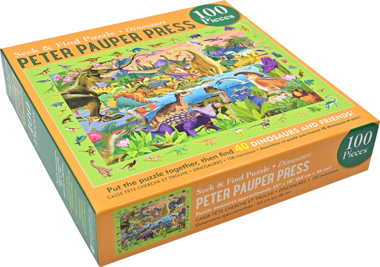 Dinosaurs 100 Piece Seek & Find Jigsaw Puzzle Peter Pauper