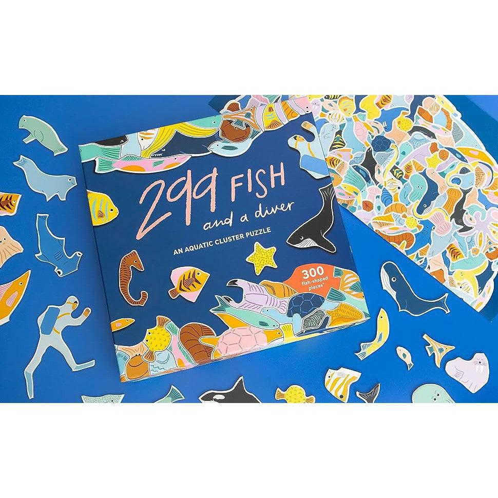 299 Fish & a diver 300 Piece Cluster Puzzle Laurence King