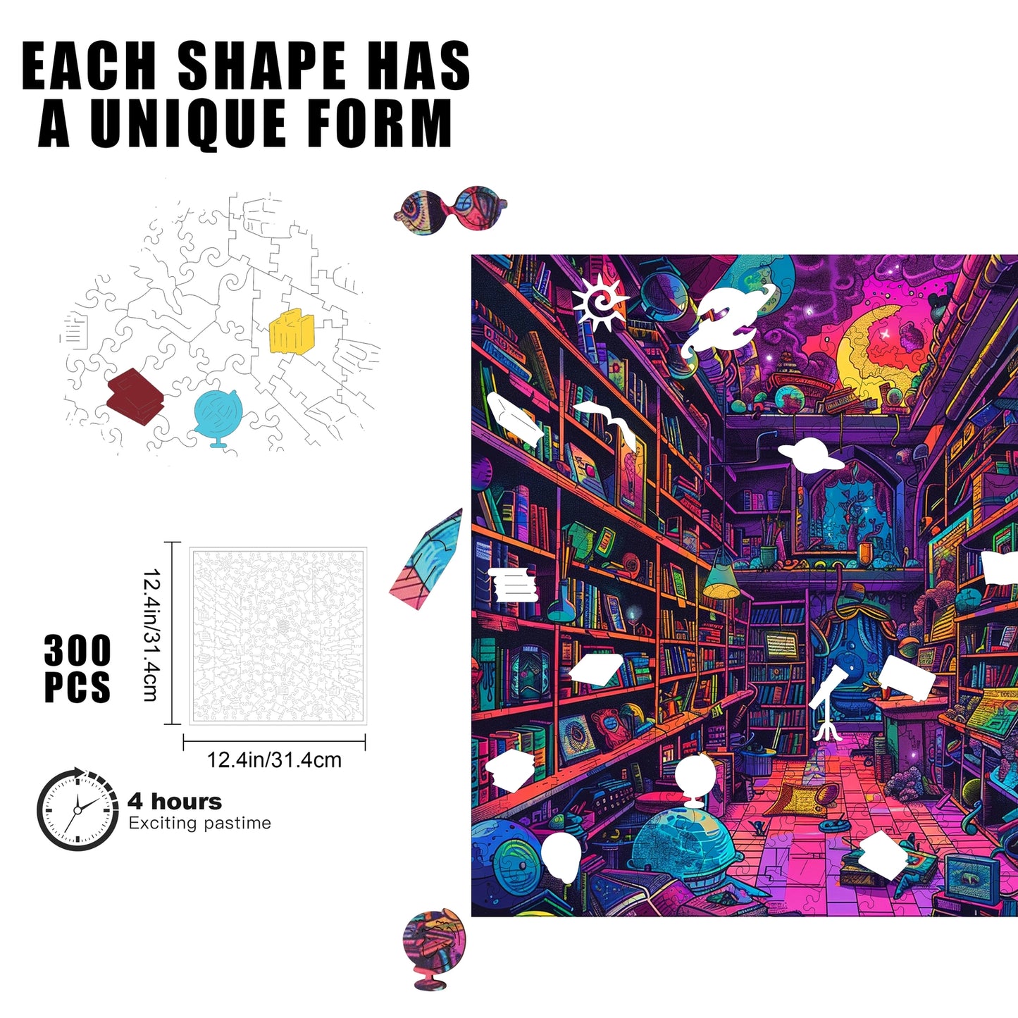 Chaos Chronicles 300 Piece Wooden Jigsaw Puzzle Trippy
