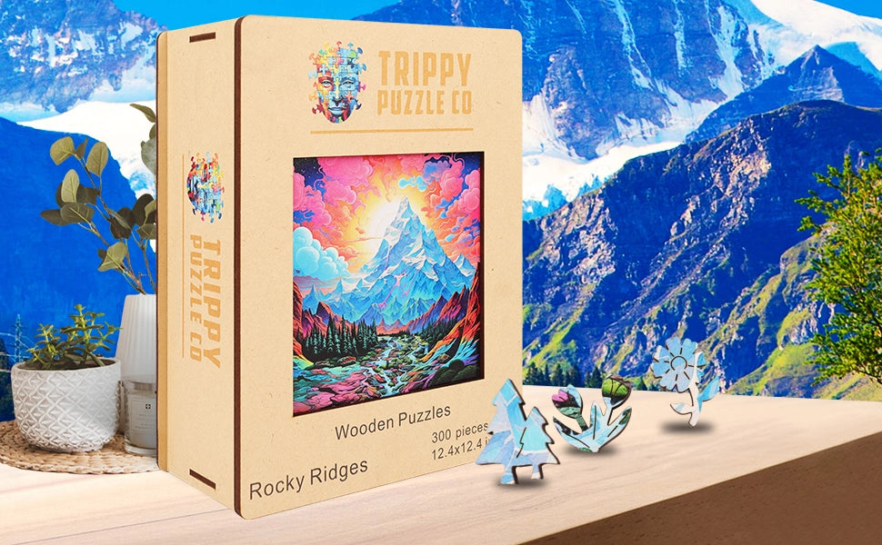 Rocky Ridges 300 Piece Wooden Jigsaw Puzzle Trippy