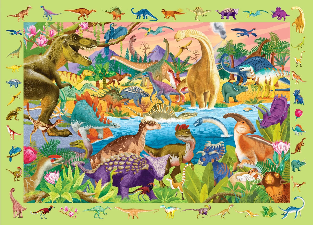 Dinosaurs 100 Piece Seek & Find Jigsaw Puzzle Peter Pauper