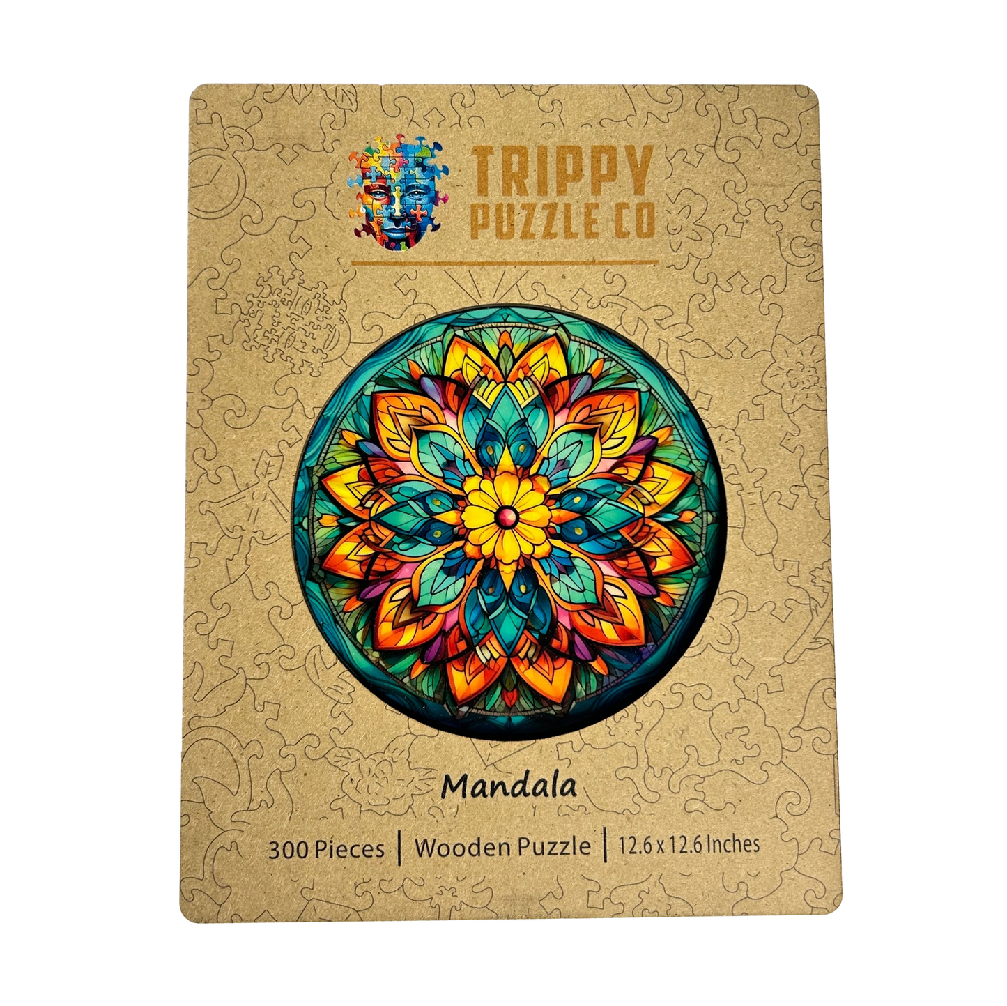 Mandala 300 Piece Wooden Round Jigsaw Puzzle Trippy