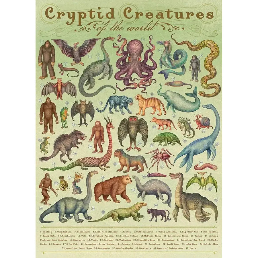 Cryptid Creatures 1000 Piece Jigsaw Puzzle Cobble Hill