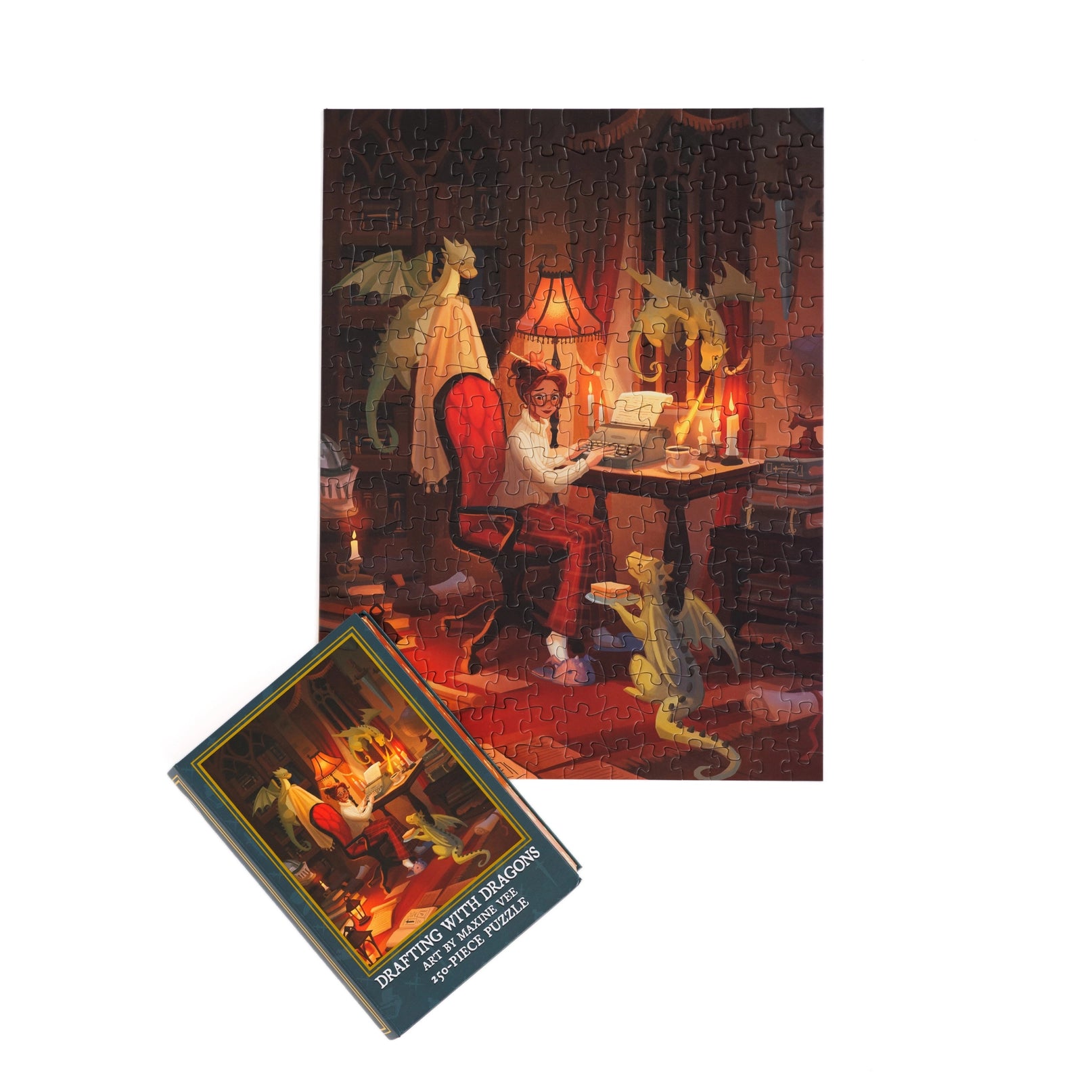 Drafting with Dragons by Maxine Vee 250 Piece Jigsaw Puzzle KOT