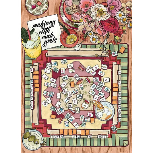 Mahjong with Mah Girls 1000 Piece Soft Touch Jigsaw Puzzle Ellembee