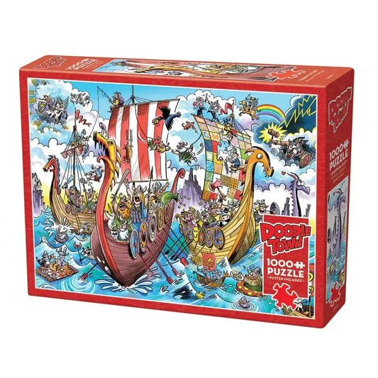 Viking Voyage Doodle Town 1000 Piece Jigsaw Puzzle Cobble Hill