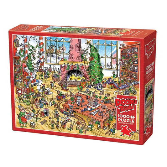 Elves at Work Doodle Town 1000 Piece Jigsaw Puzzle Cobble Hill