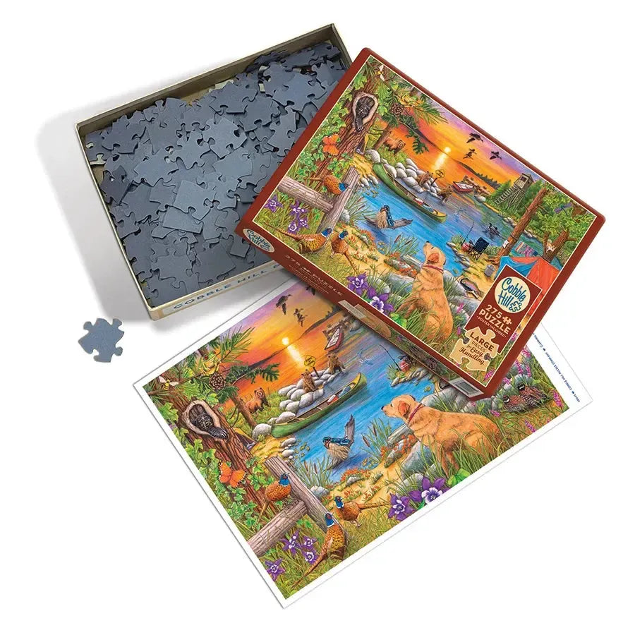 Camping at Sunset Cove 275 Large Piece Jigsaw Puzzle Cobble Hill