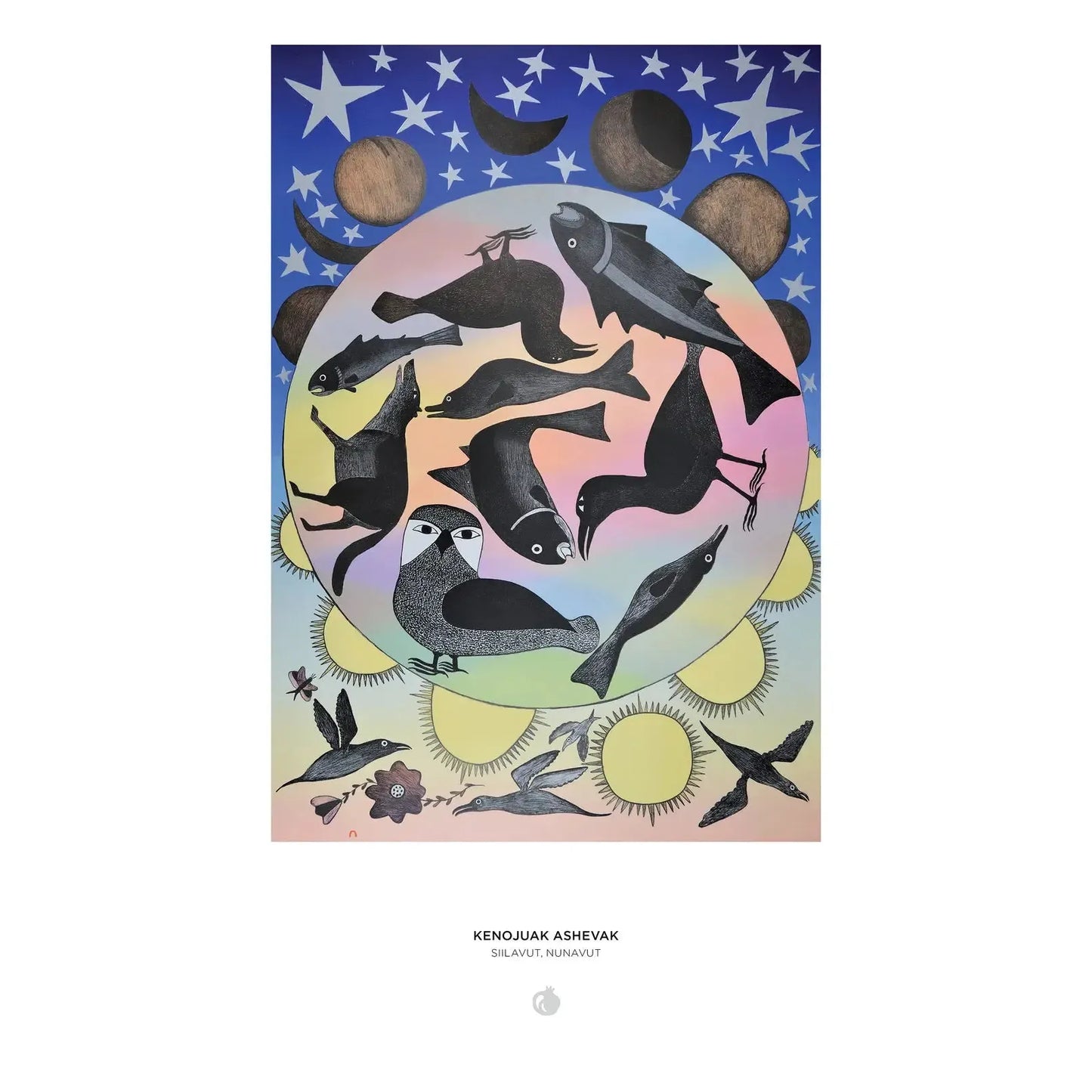 Siilavut, Nunavut by Kenojuak Ashevak 1000 Piece Jigsaw Puzzle Pomegranate