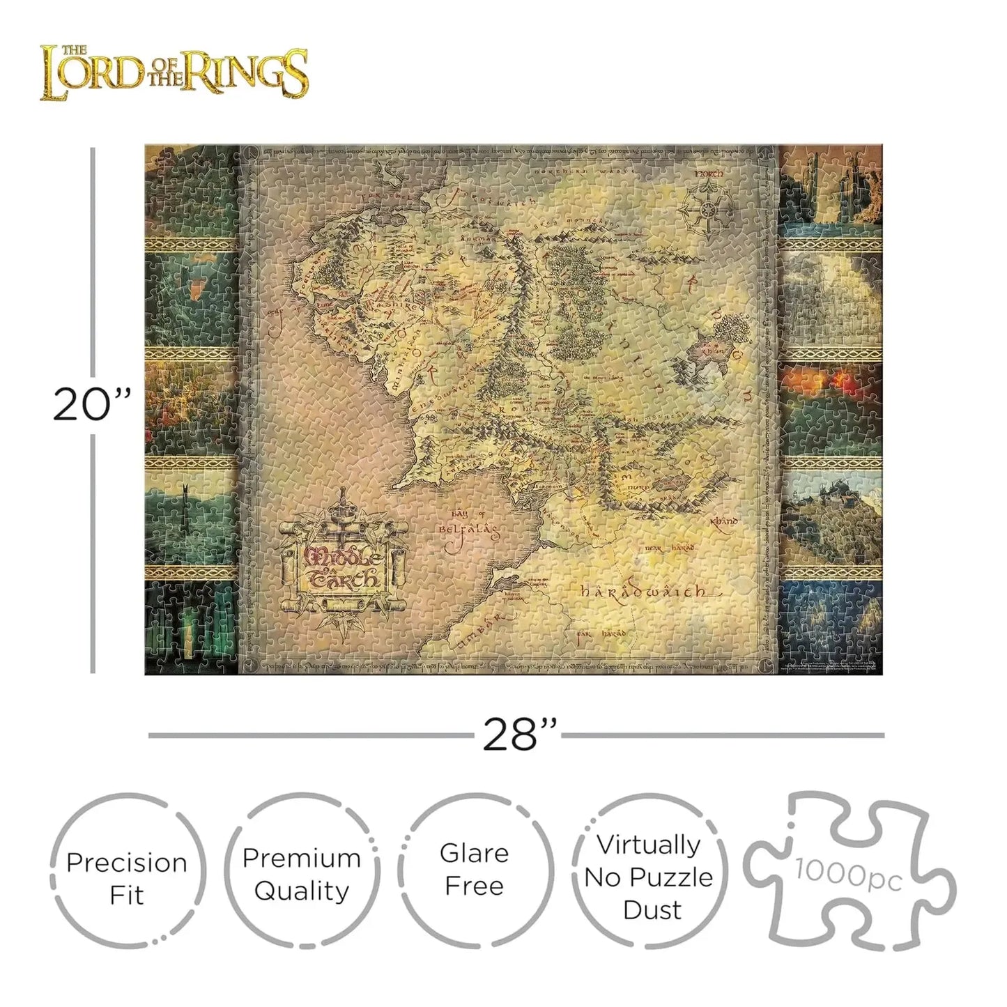 Lord of the Rings Map 1000 Piece Jigsaw Puzzle Aquarius