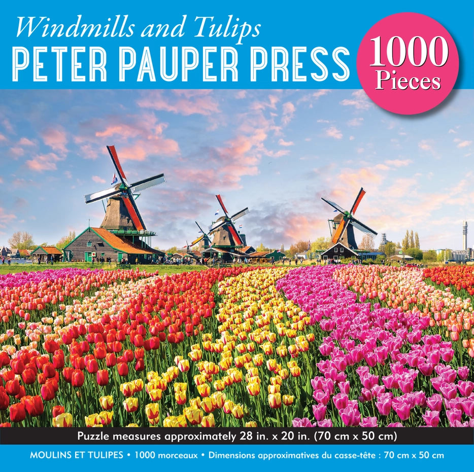 Windmills & Tulips 1000 Piece Jigsaw Puzzle Peter Pauper