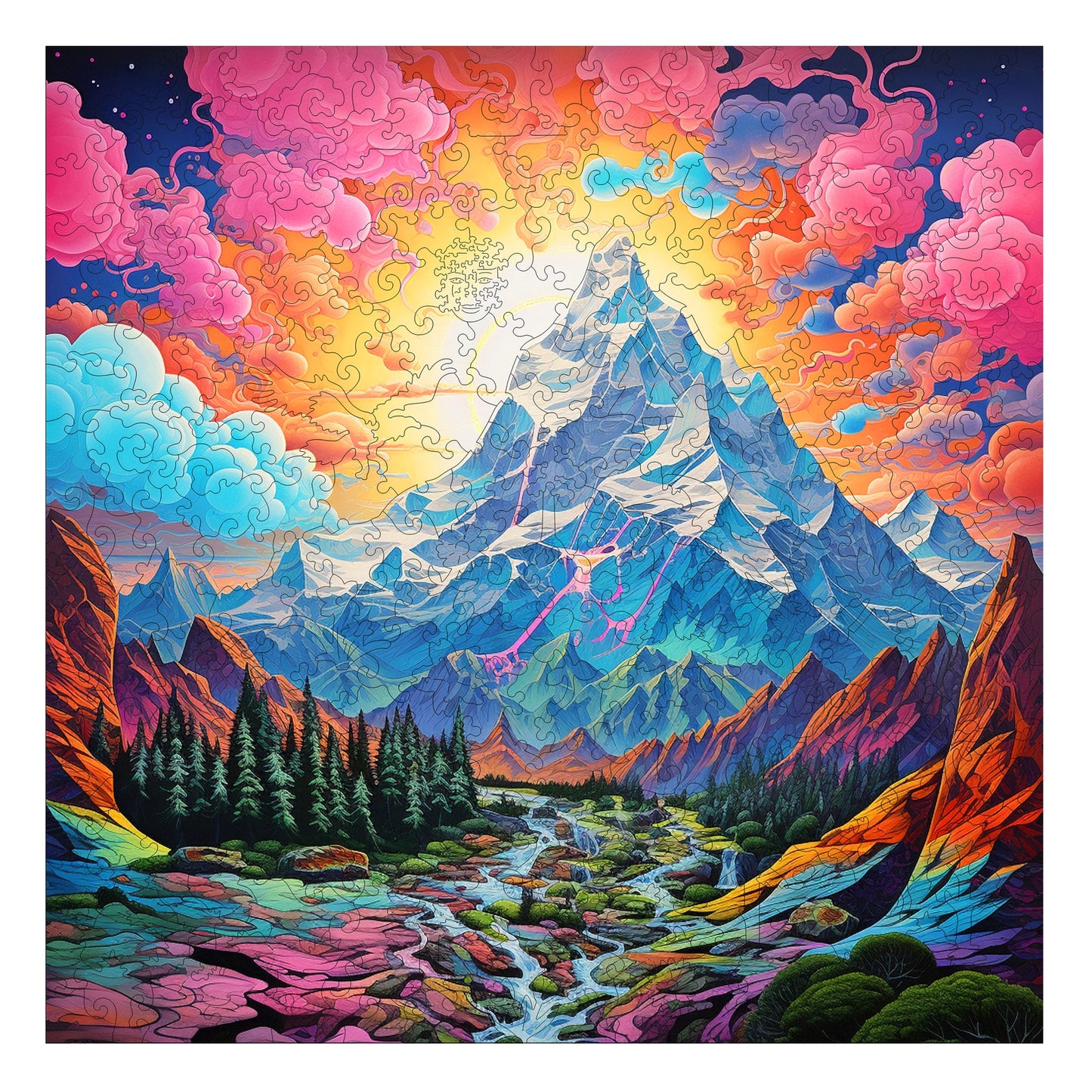 Rocky Ridges 300 Piece Wooden Jigsaw Puzzle Trippy