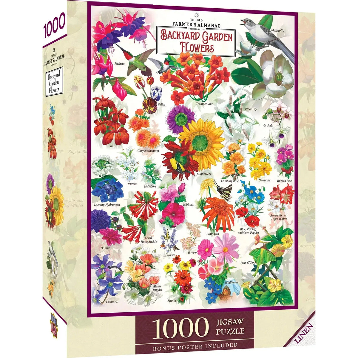 Farmer's Almanac Backyard Garden Flowers 1000 Piece Jigsaw Puzzle MasterPieces