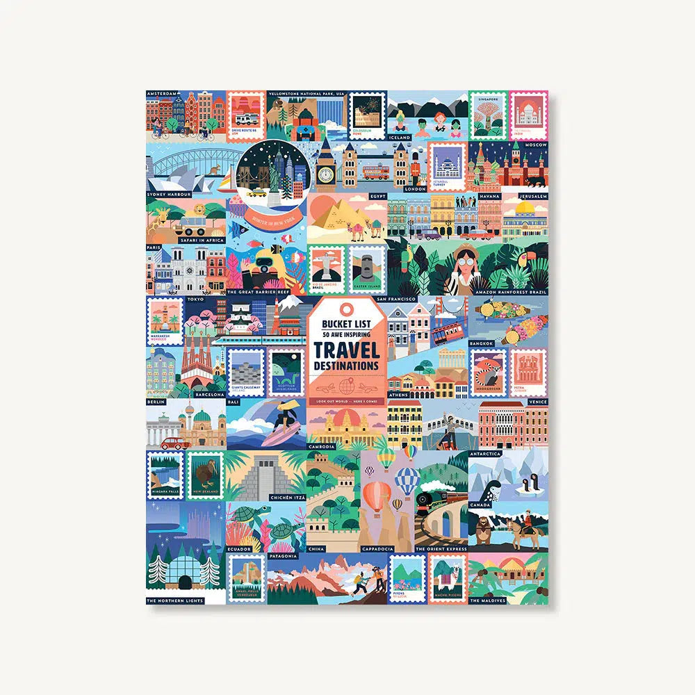 50 Inspiring Travel Destinations Bucket List 1000 Piece Jigsaw Puzzle Ridley