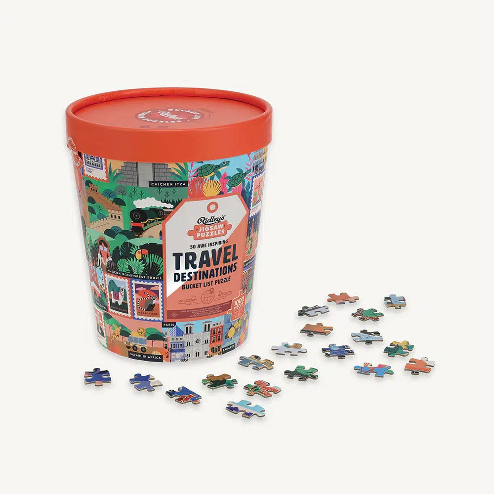 50 Inspiring Travel Destinations Bucket List 1000 Piece Jigsaw Puzzle Ridley