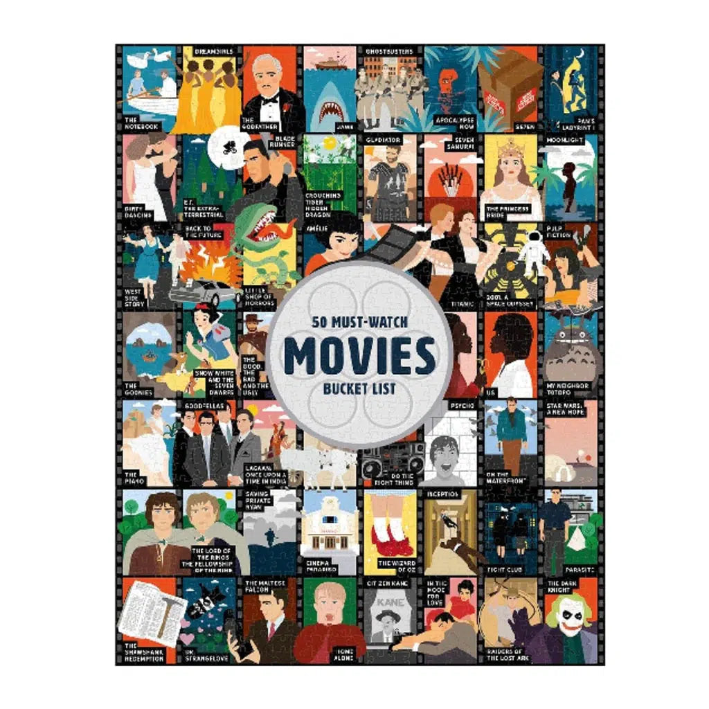 50 Must-Watch Movies Bucket List 1000 Piece Jigsaw Puzzle Ridley