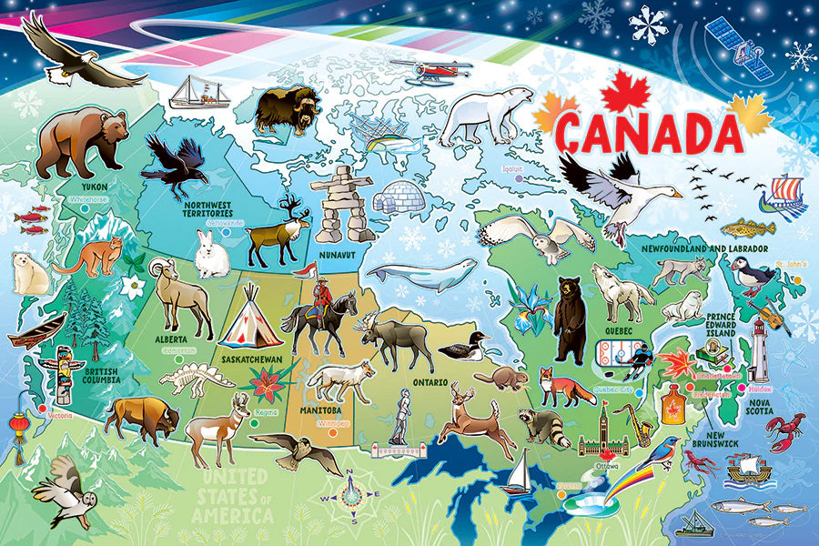 Map of Canada 35 Piece Floor Jigsaw Puzzle Cobble Hill