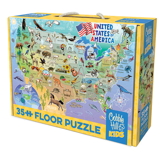 Map of the USA 35 Piece Floor Jigsaw Puzzle Cobble Hill