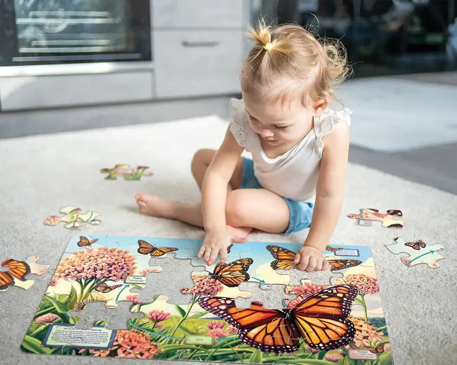 Life Cycle of a Monarch 35 Piece Floor Jigsaw Puzzle Cobble Hill