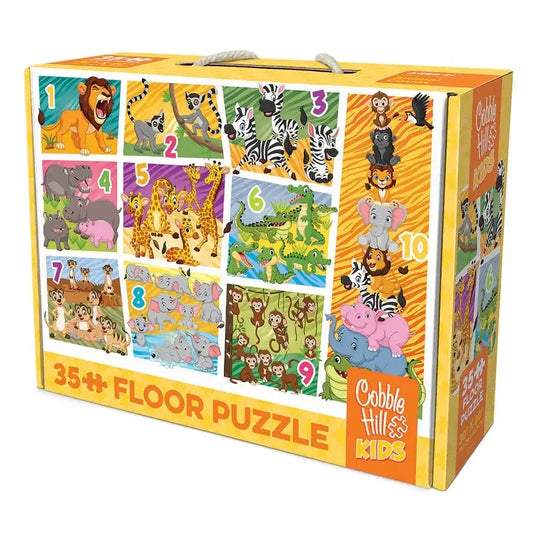 Animal Count 35 Piece Floor Jigsaw Puzzle Cobble Hill
