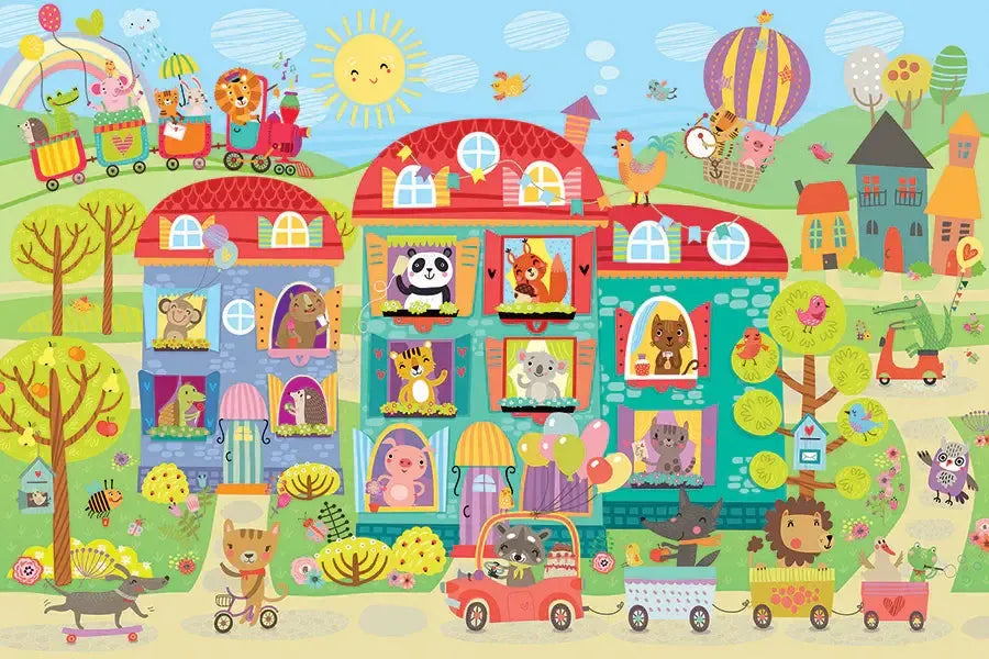 Friendly Neighbors 35 Piece Floor Jigsaw Puzzle Cobble Hill