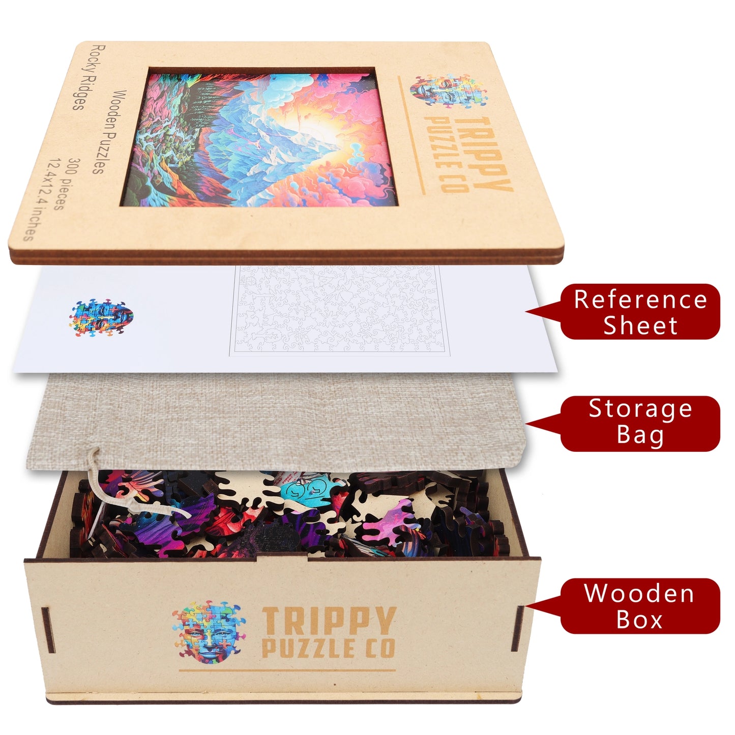 Rocky Ridges 300 Piece Wooden Jigsaw Puzzle Trippy