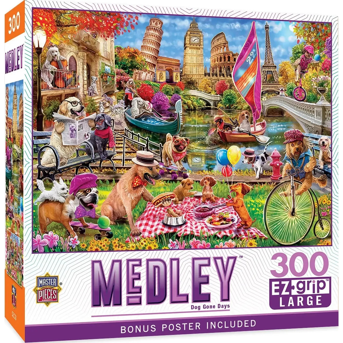 Dog Gone Days Medley 300 Piece EZ-Grip Jigsaw Puzzle Masterpieces