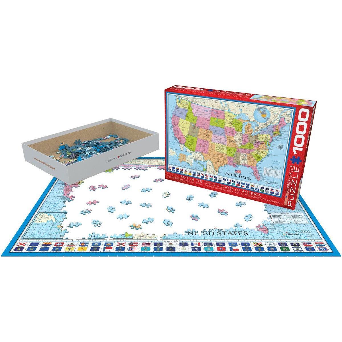 Map of the United States of America 1000 Piece Jigsaw Puzzle Eurographics