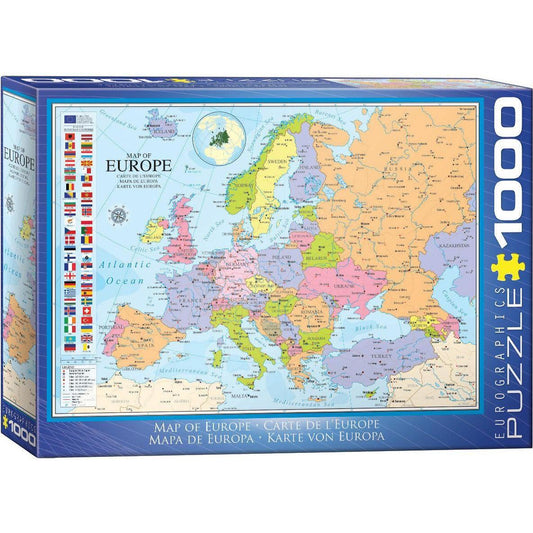 Map of Europe 1000 Piece Jigsaw Puzzle Eurographics
