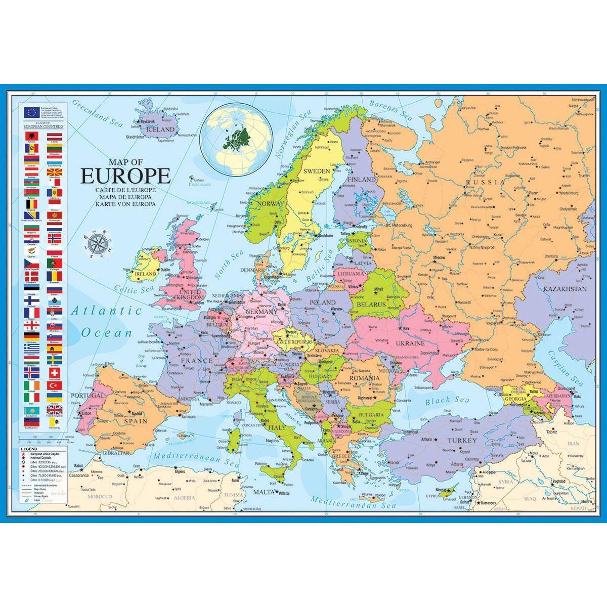 Map of Europe 1000 Piece Jigsaw Puzzle Eurographics