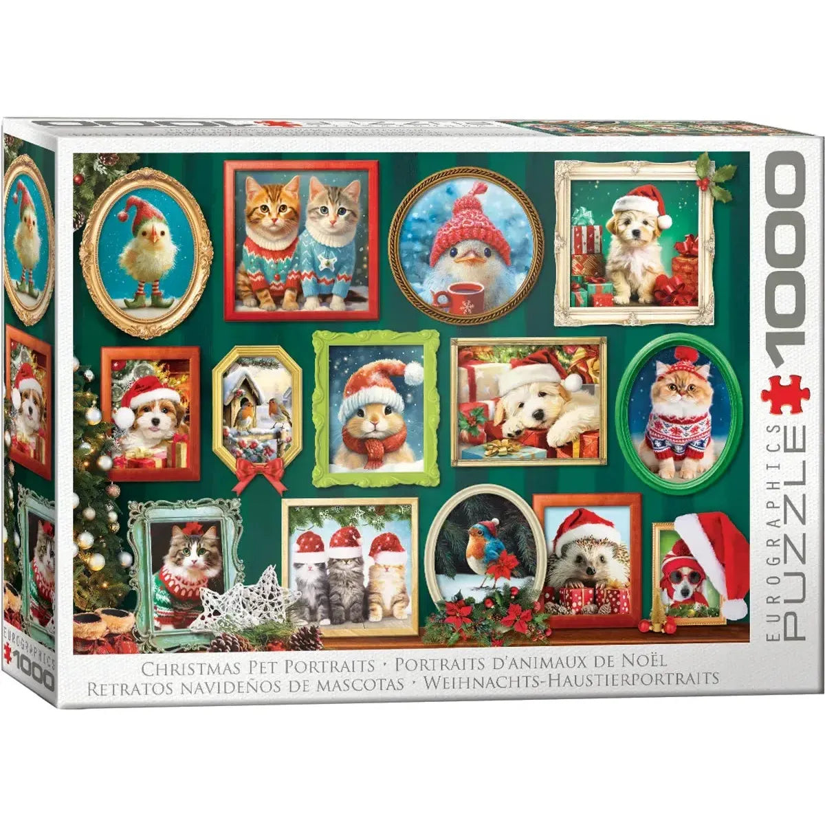 Christmas Pet Portraits 1000 Piece Jigsaw Puzzle Eurographics
