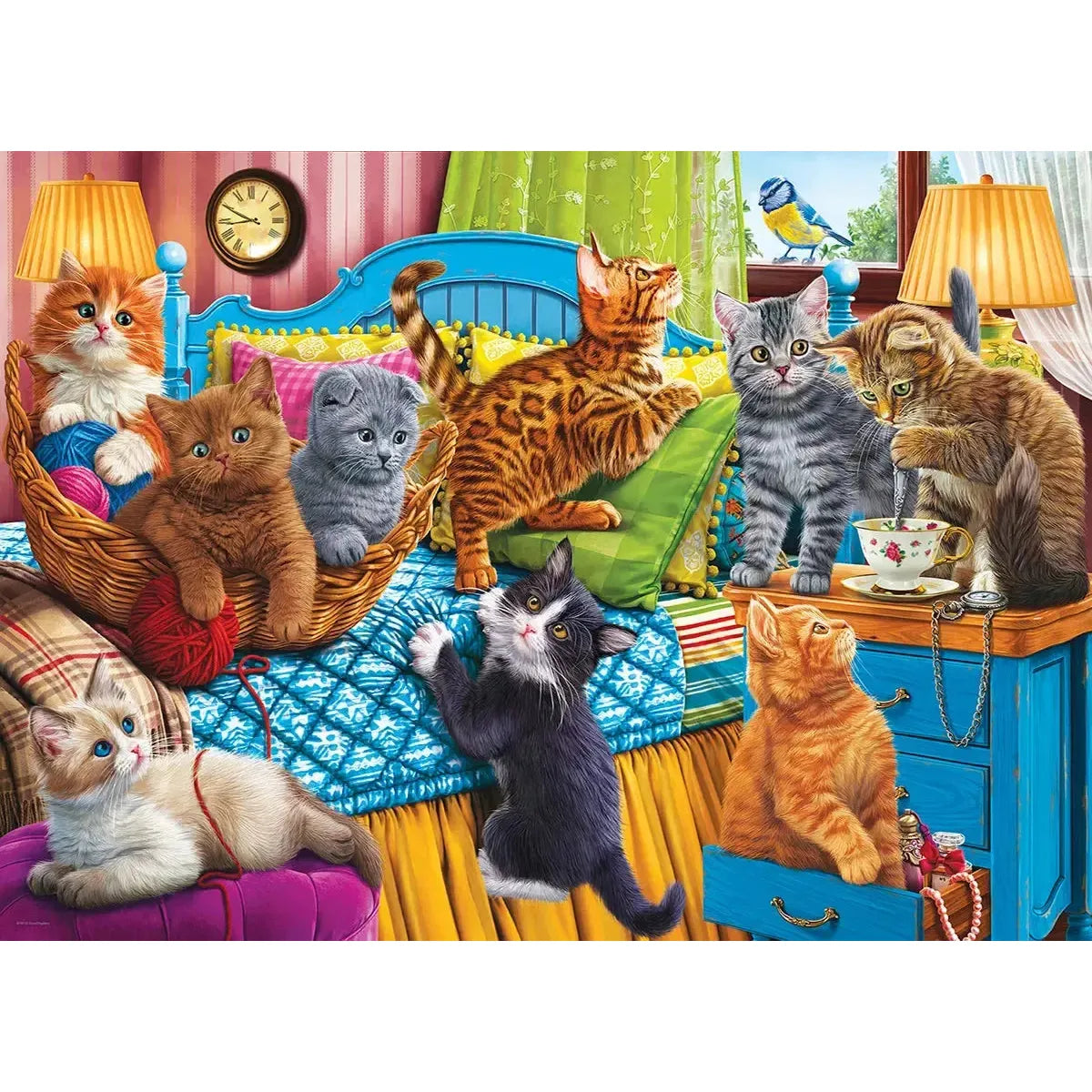Cute Kittens in Bed 1000 Piece Jigsaw Puzzle Eurographics