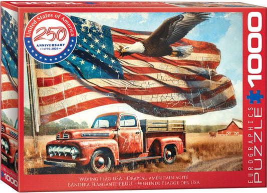 Waving Flag USA 1000 Piece Jigsaw Puzzle Eurographics