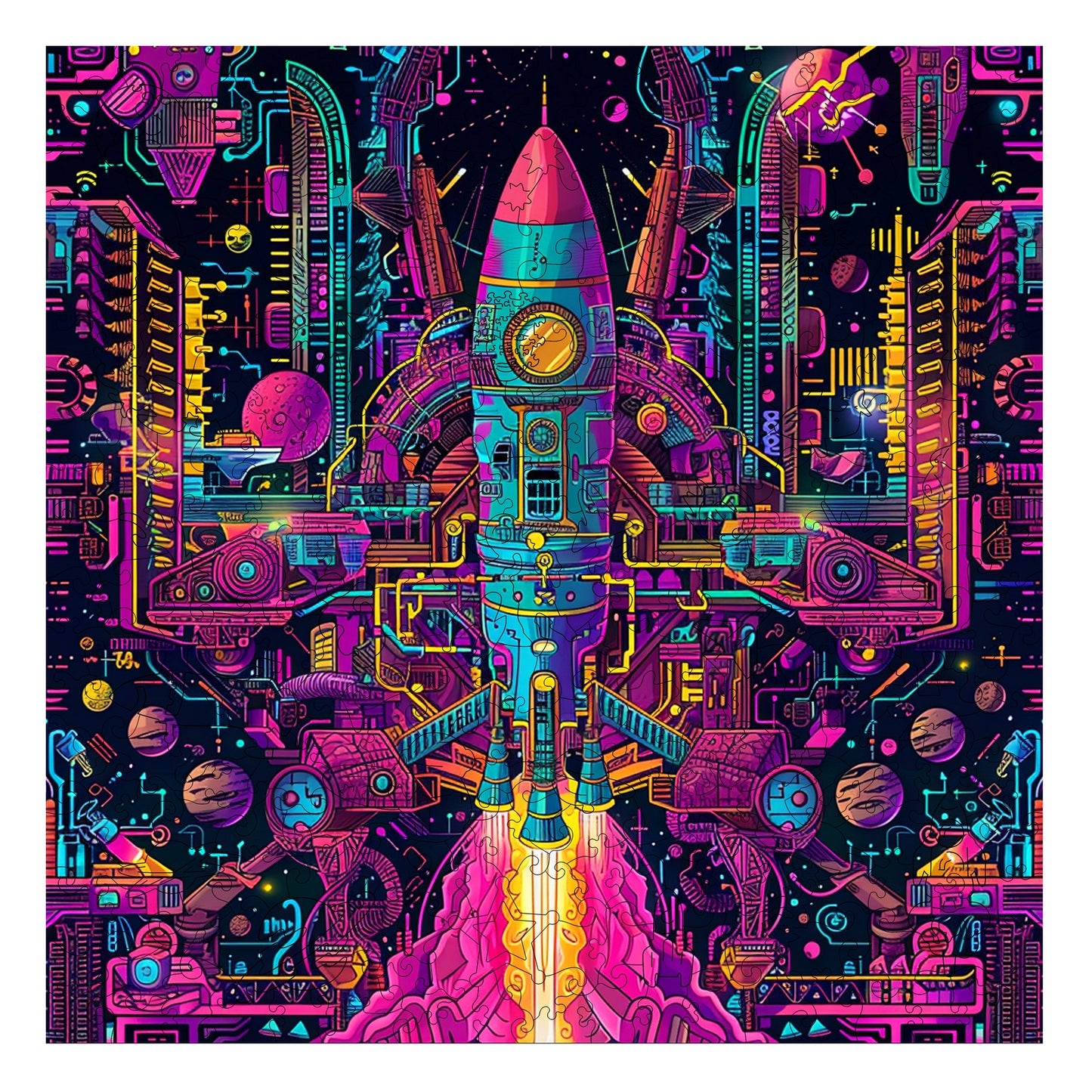 Galactic Gear 300 Piece Wooden Jigsaw Puzzle Trippy