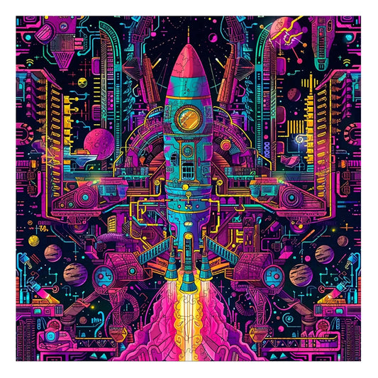 Galactic Gear 300 Piece Wooden Jigsaw Puzzle Trippy