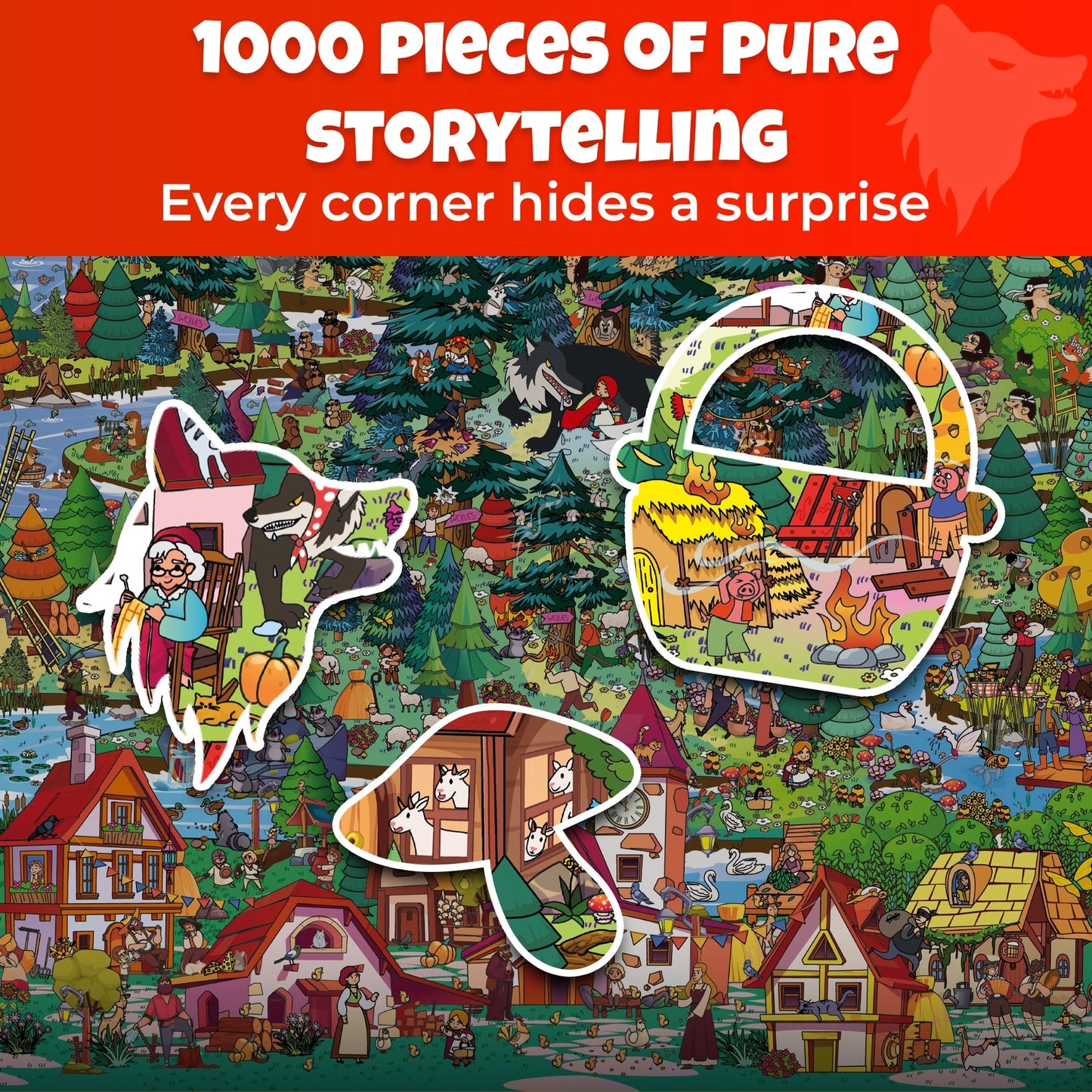 Little Red Trouble Hood Mystery 1000 Piece Jigsaw Puzzle Quokka