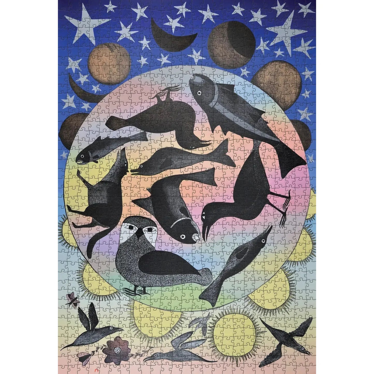 Siilavut, Nunavut by Kenojuak Ashevak 1000 Piece Jigsaw Puzzle Pomegranate