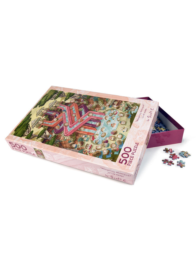 Hedgehog Waterpark 500 Piece Jigsaw Puzzle Scott C