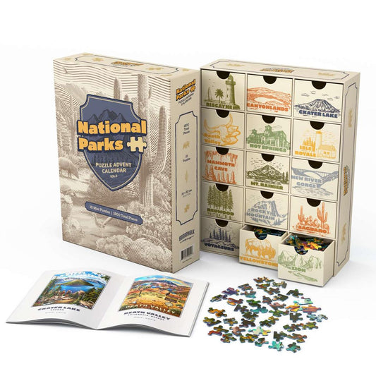 National Parks v2 Advent - 15 Set of 100 Piece Mini Jigsaw Puzzles Boardwalk
