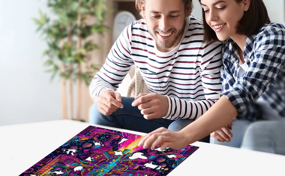 Galactic Gear 300 Piece Wooden Jigsaw Puzzle Trippy