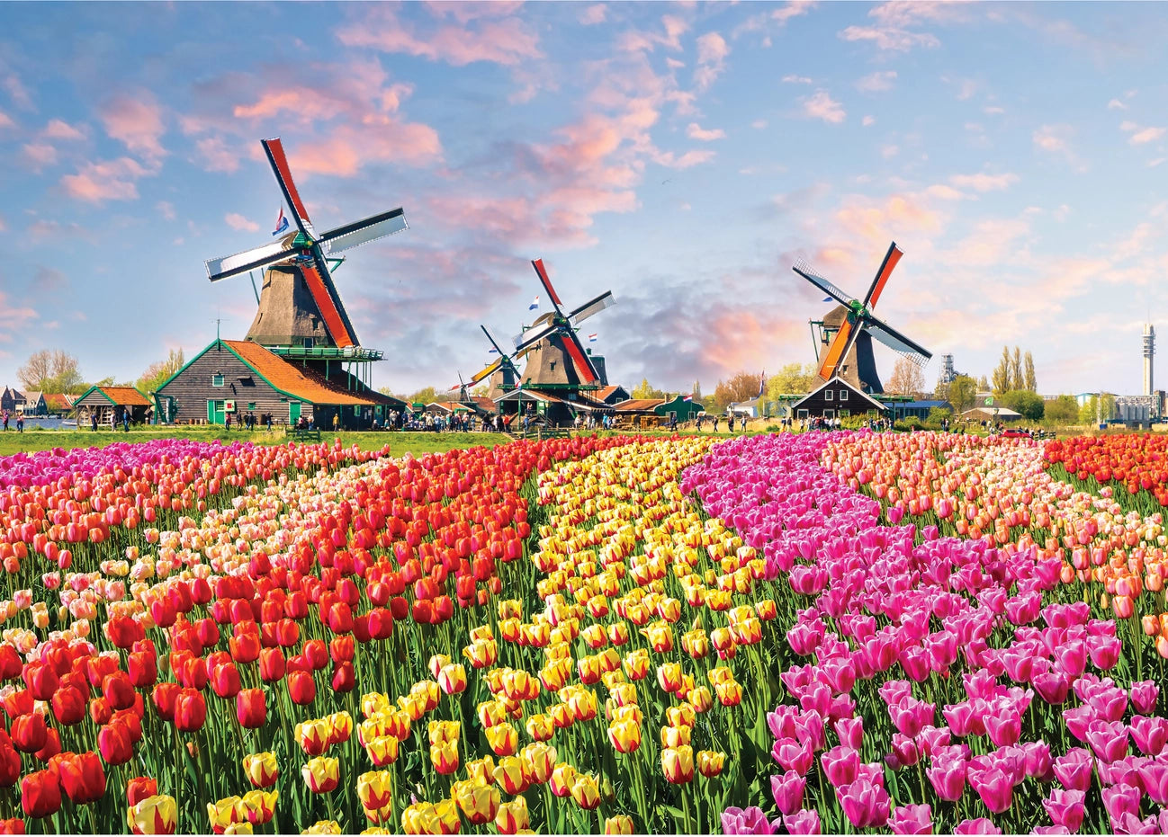 Windmills & Tulips 1000 Piece Jigsaw Puzzle Peter Pauper