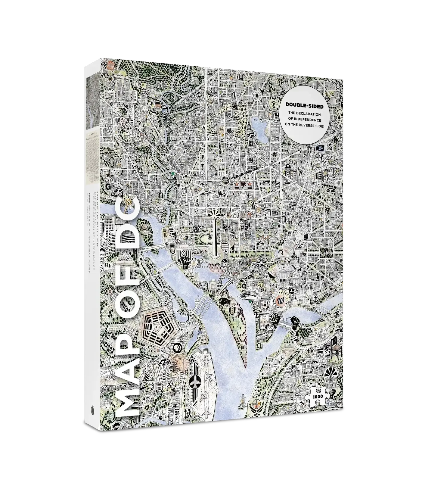 Map of DC & Declaration of Independence 1000 Piece Jigsaw Puzzle Pomegranate