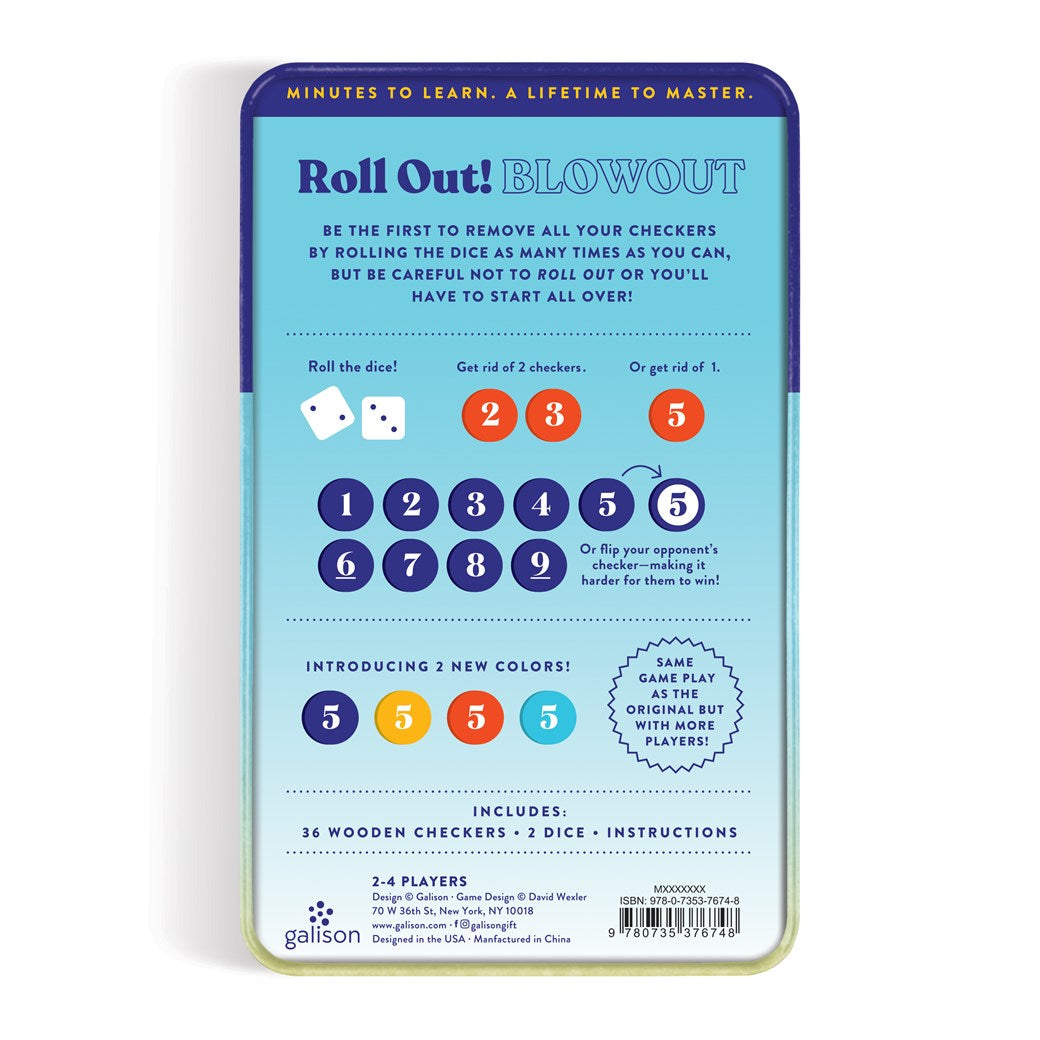 Roll Out! Blowout Deluxe - Fast Paced Dice Math Game - Galison