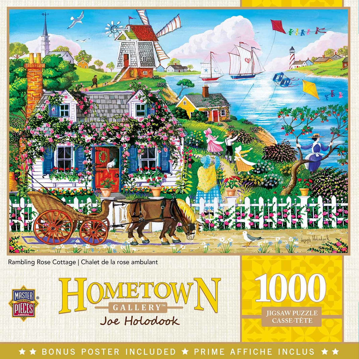 Rambling Rose Cottage Hometown Gallery 1000 Piece Jigsaw Puzzle MasterPieces