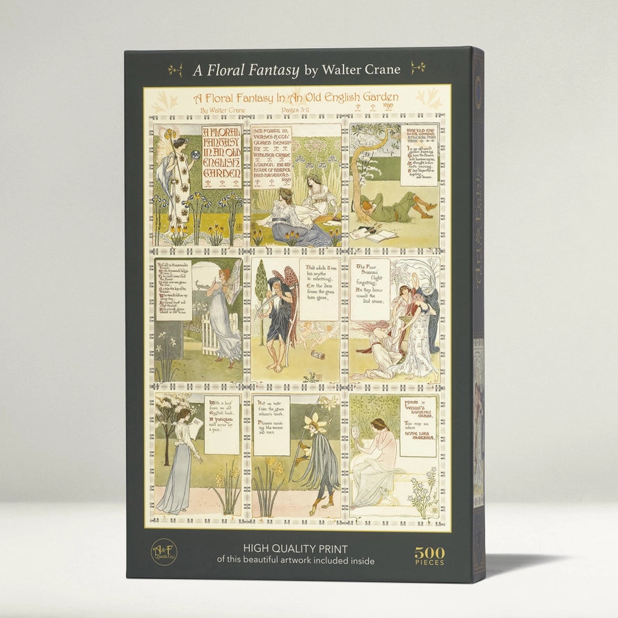 A Floral Fantasy By Walter Crane 500 Piece Premium Jigsaw Puzzle Art & Fable