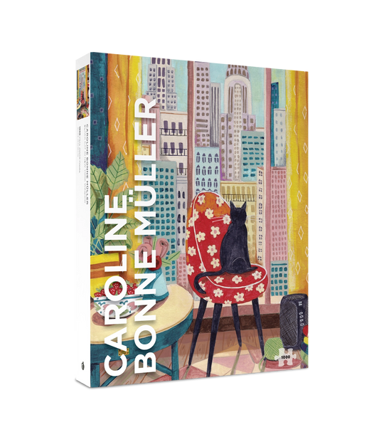 Black Cat in New York Window 1000 Piece Jigsaw Puzzle Pomegranate