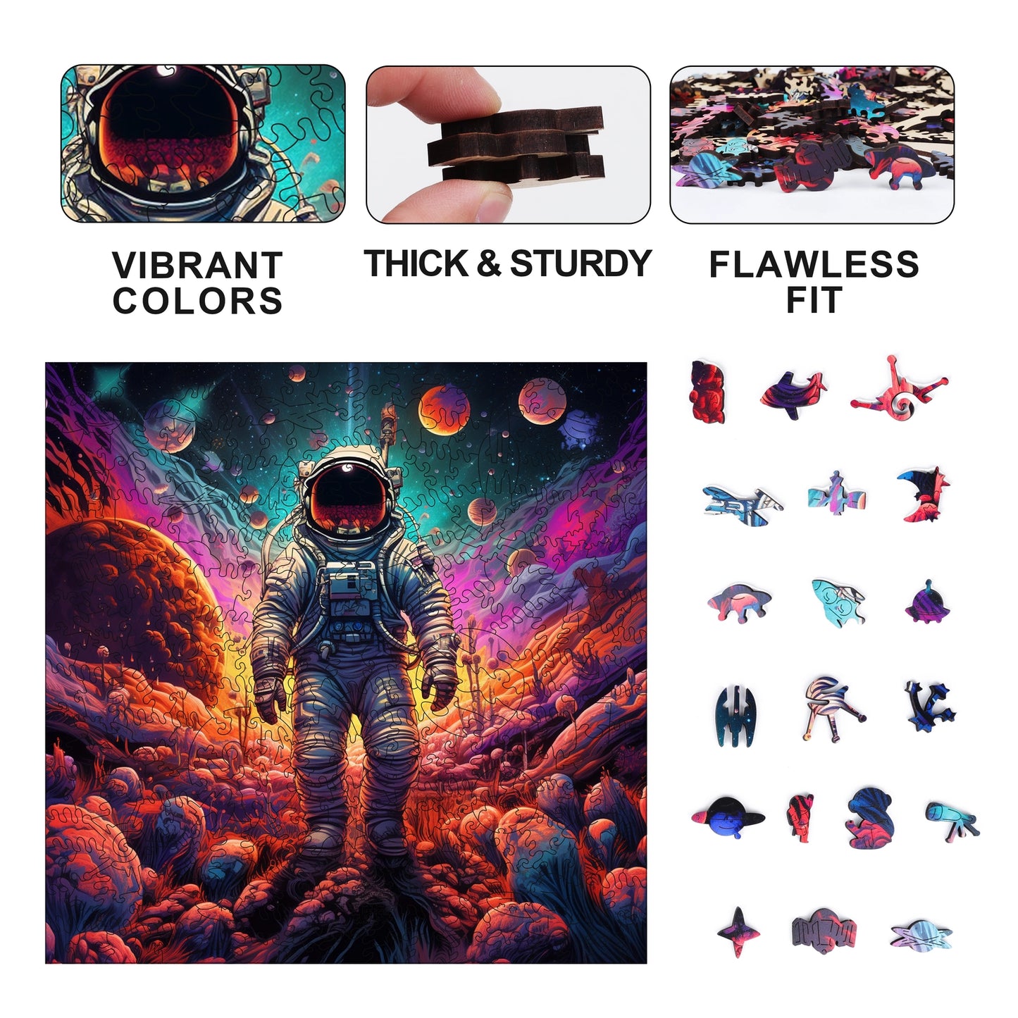 Galactic Groove 300 Piece Wooden Jigsaw Puzzle Trippy