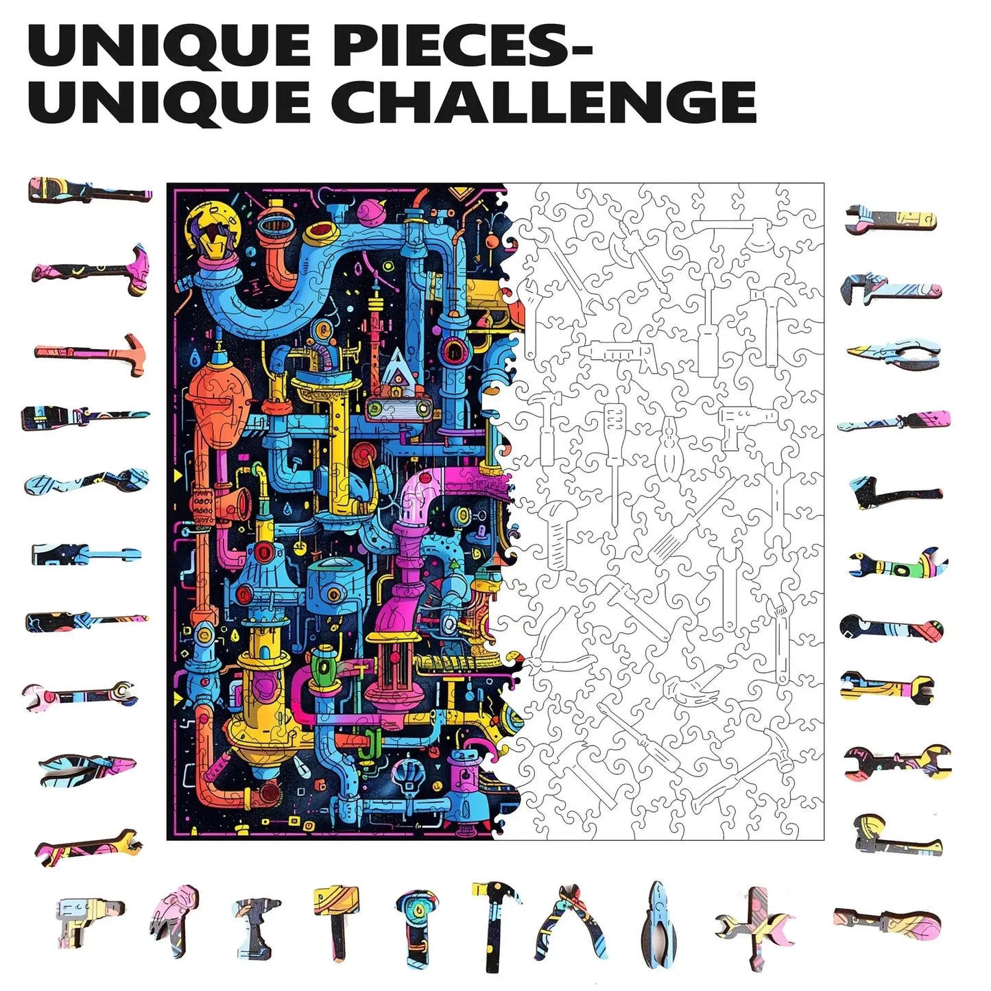 Sci-Fi Sewer 300 Piece Wooden Jigsaw Puzzle Trippy