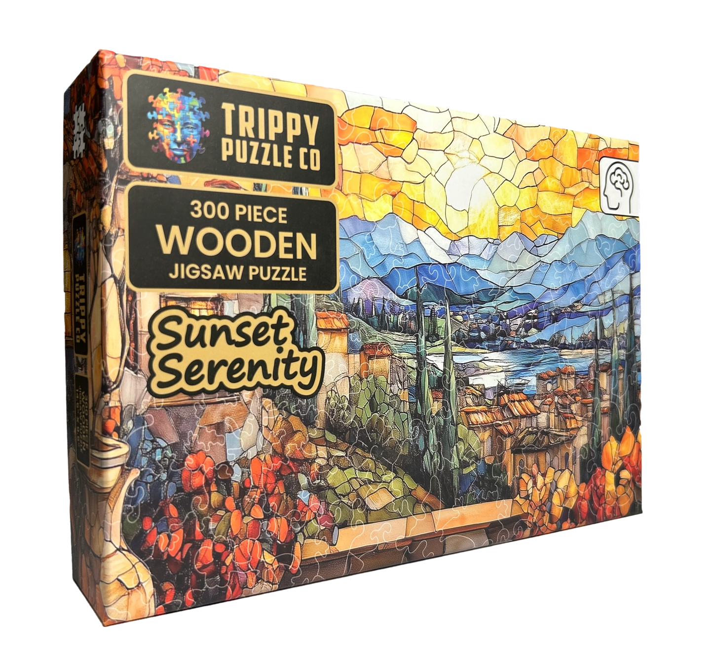 Sunset Serenity 300 Piece Wooden Jigsaw Puzzle Trippy
